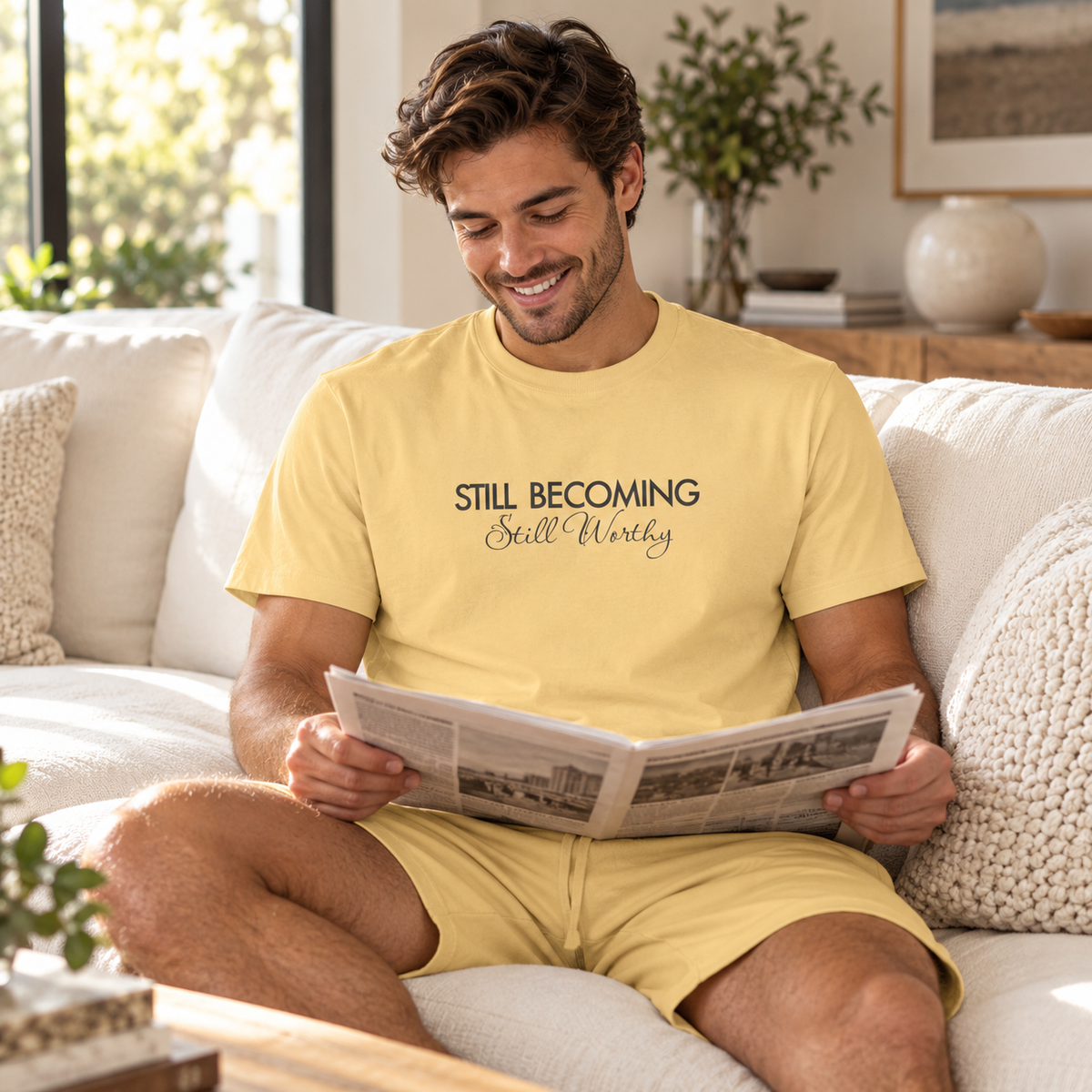 Self Worth Shirt, Still Becoming Still Worthy, Unisex Cotton Graphic Tee