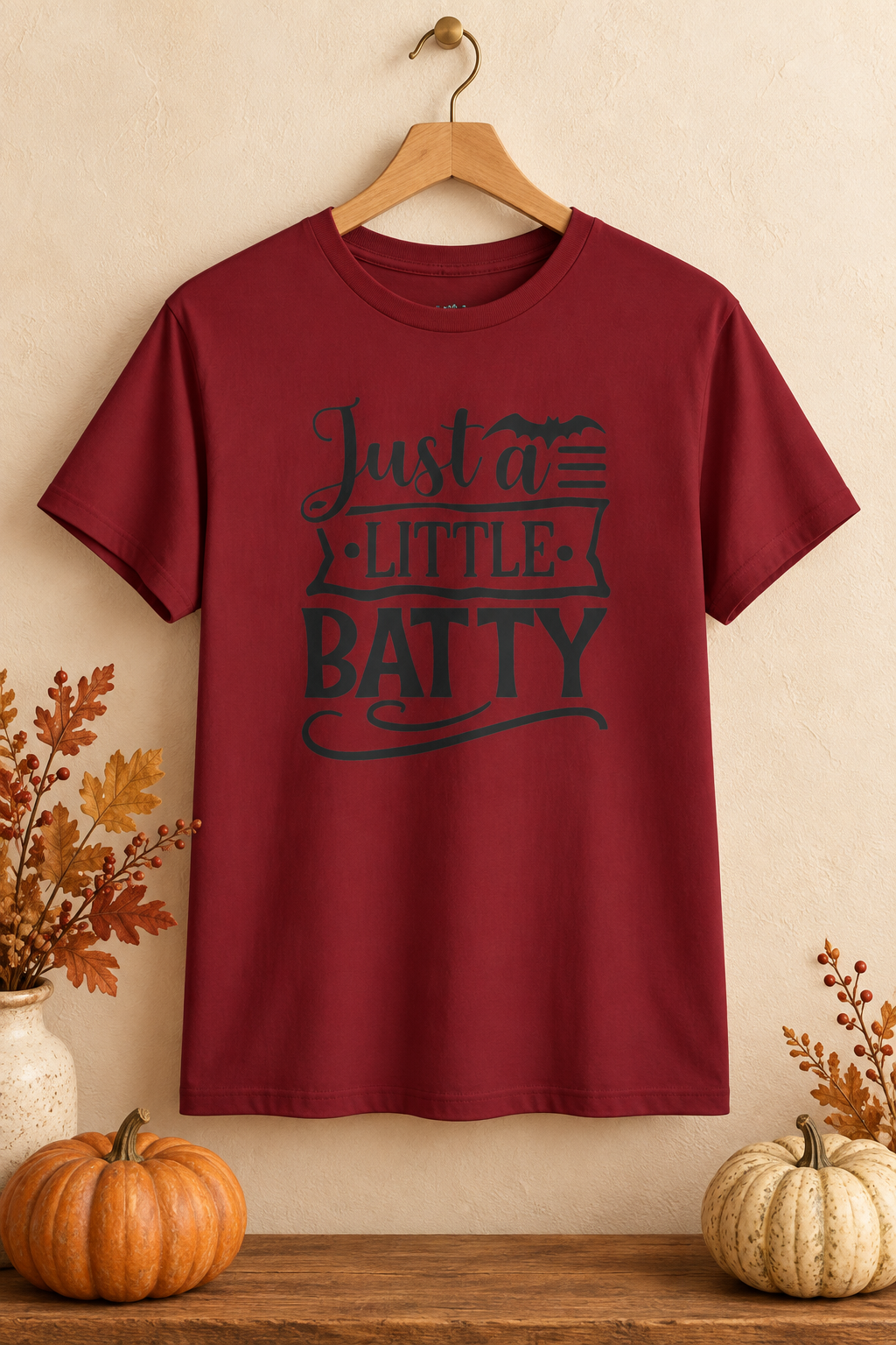 Batty Halloween Shirt: Just a Little Batty Graphic Tee