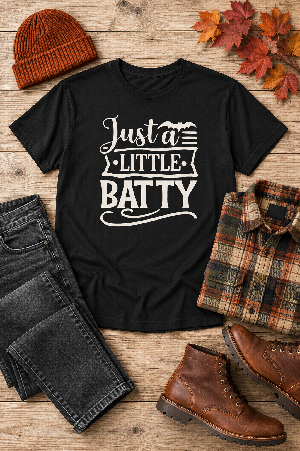 Batty Halloween Shirt: Just a Little Batty Graphic Tee