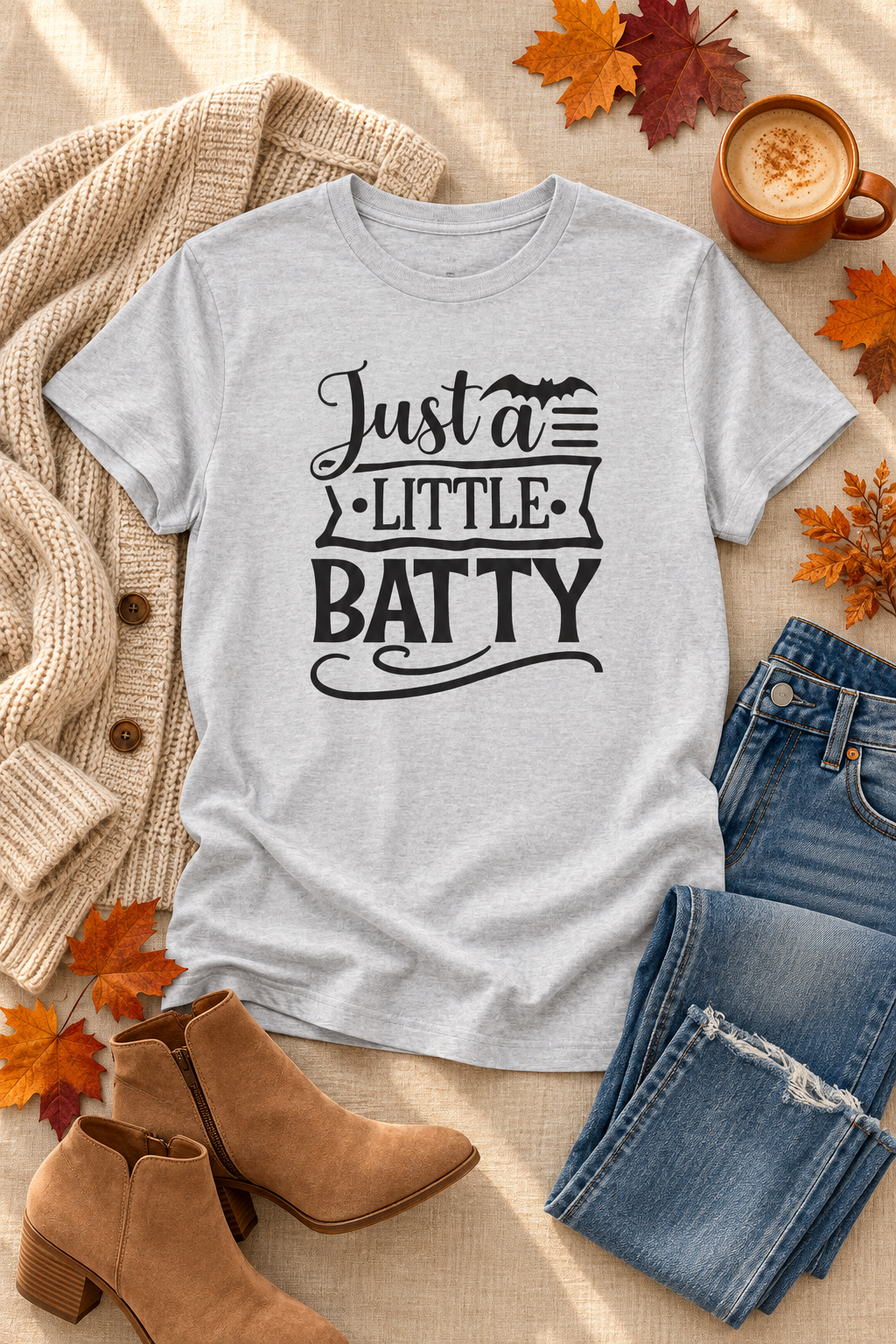 Batty Halloween Shirt: Just a Little Batty Graphic Tee