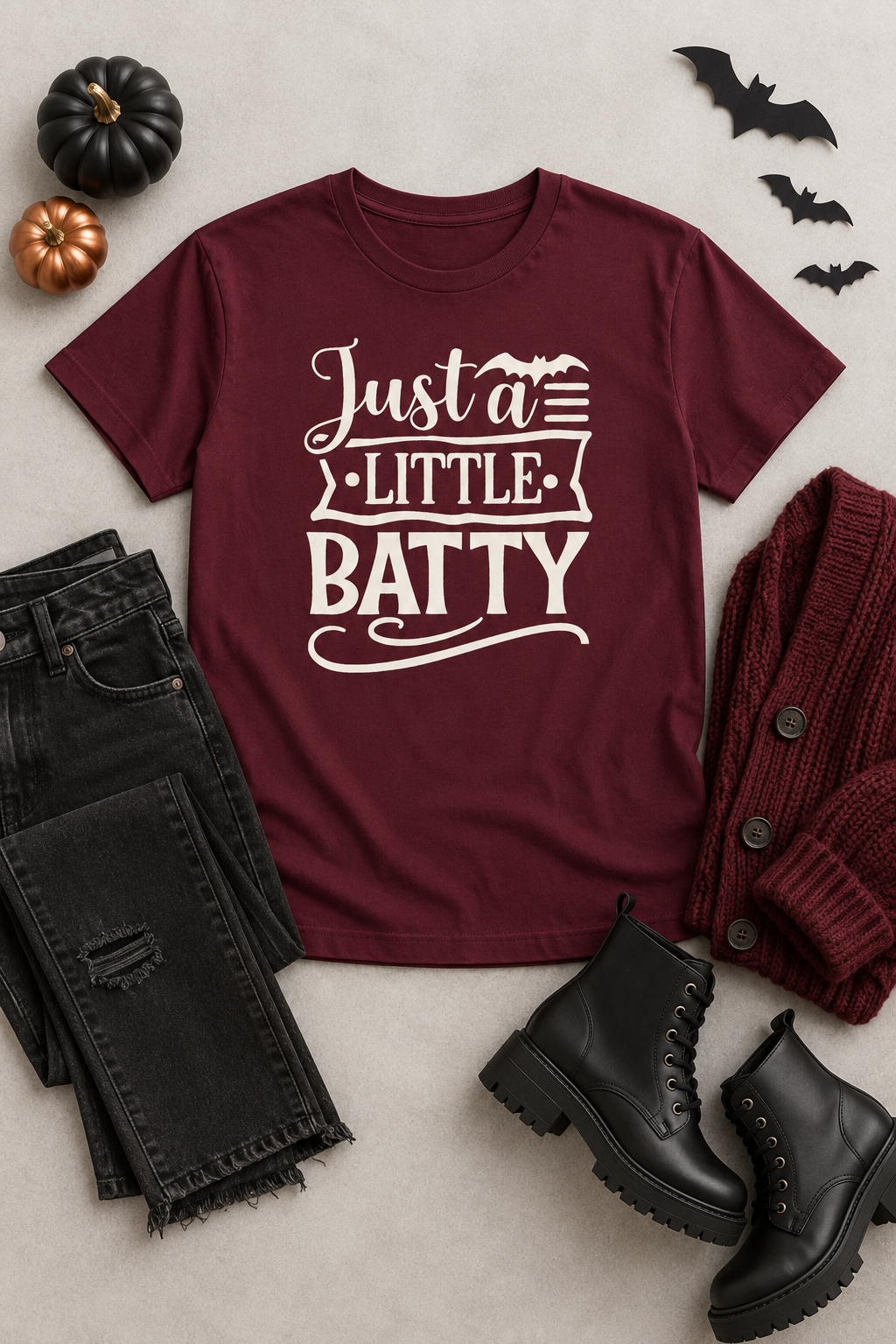 Batty Halloween Shirt: Just a Little Batty Graphic Tee