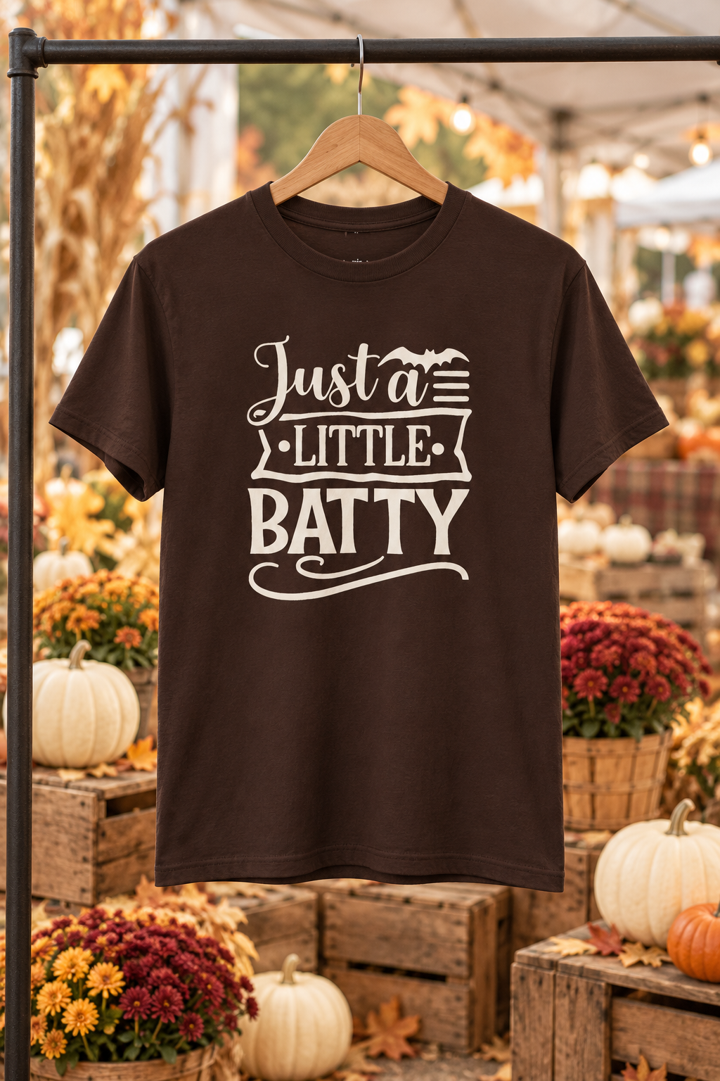Batty Halloween Shirt: Just a Little Batty Graphic Tee