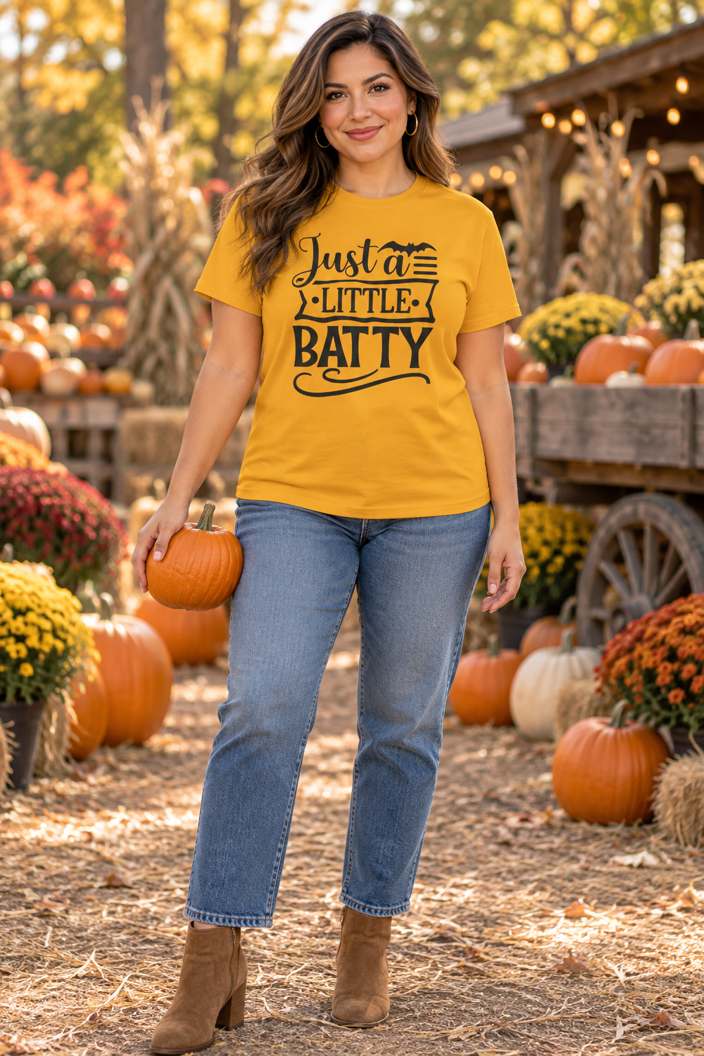 Batty Halloween Shirt: Just a Little Batty Graphic Tee