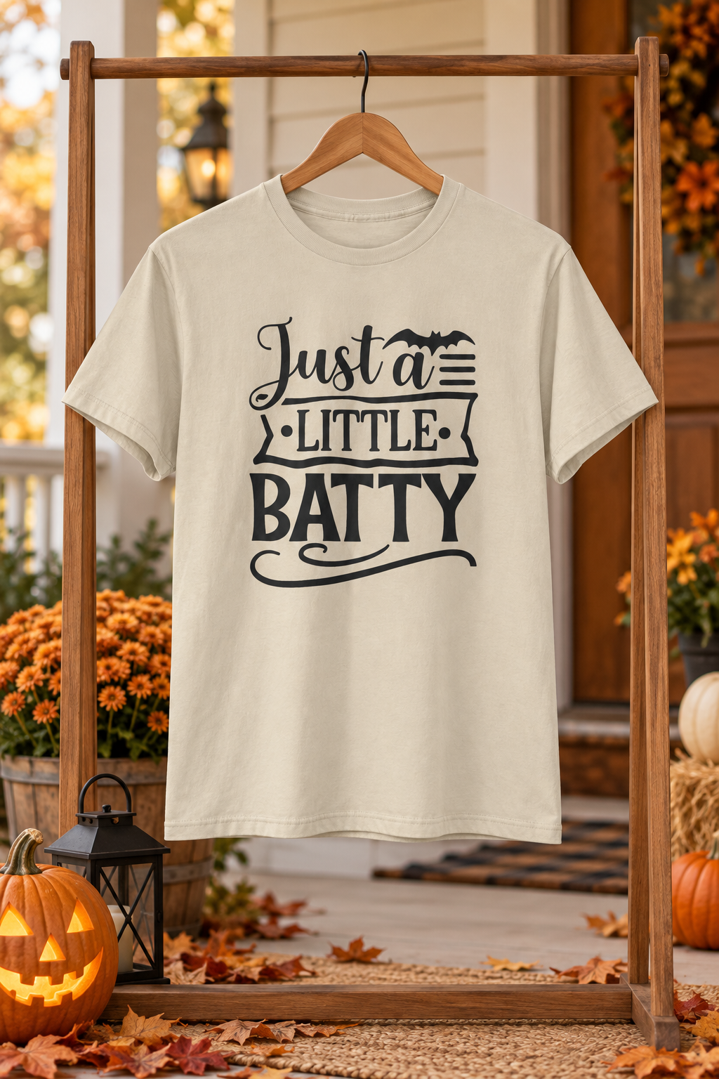 Batty Halloween Shirt: Just a Little Batty Graphic Tee