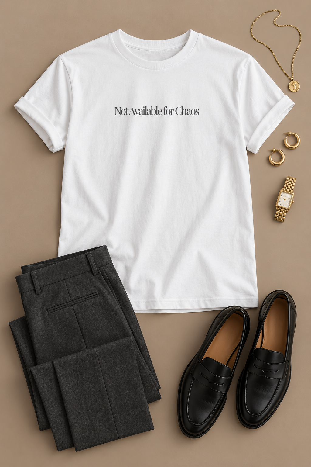 Boundaries Shirt, Not Available for Chaos, Minimalist Unisex Cotton Tee