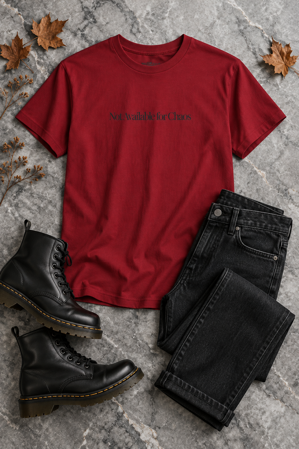 Boundaries Shirt, Not Available for Chaos, Minimalist Unisex Cotton Tee