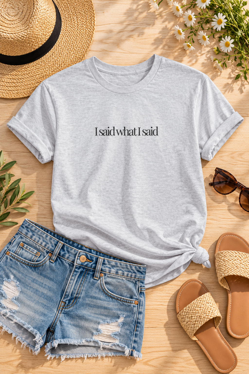 Sassy Quote Shirt, I Said What I Said, Minimalist Unisex Cotton Tee