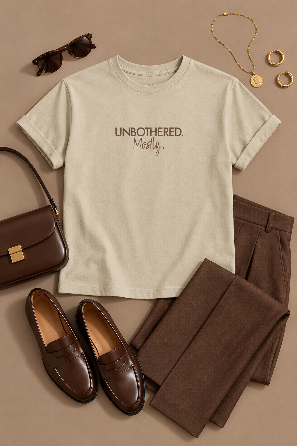 Funny Unbothered Shirt, Unbothered Mostly, Cotton Graphic Tee