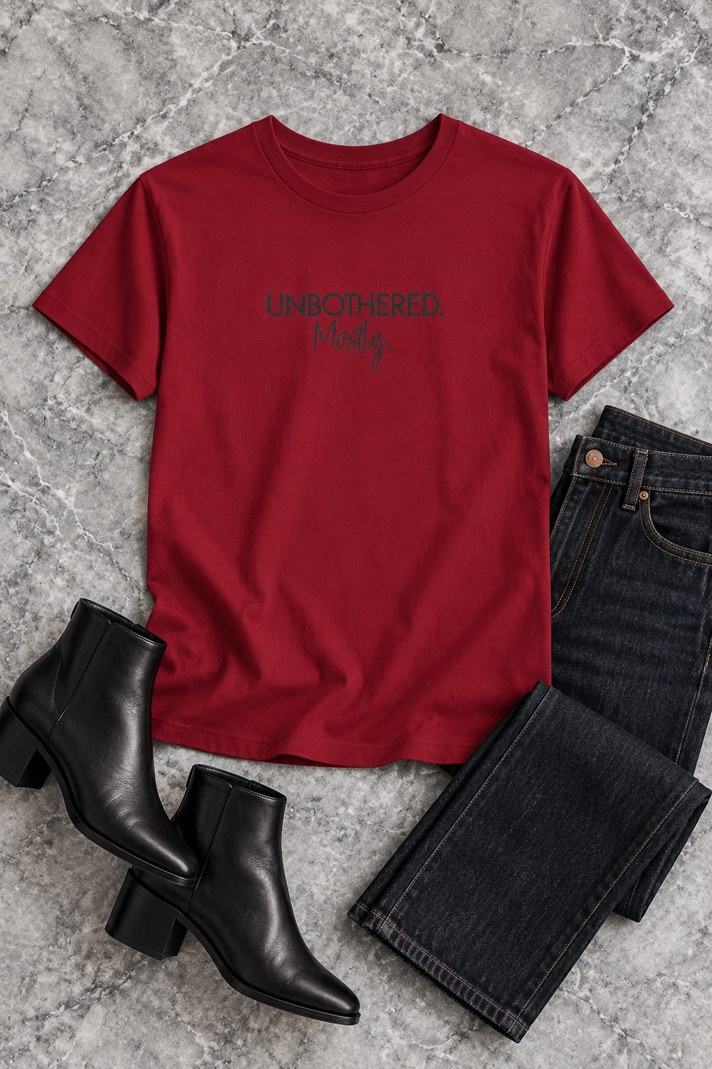 Funny Unbothered Shirt, Unbothered Mostly, Cotton Graphic Tee