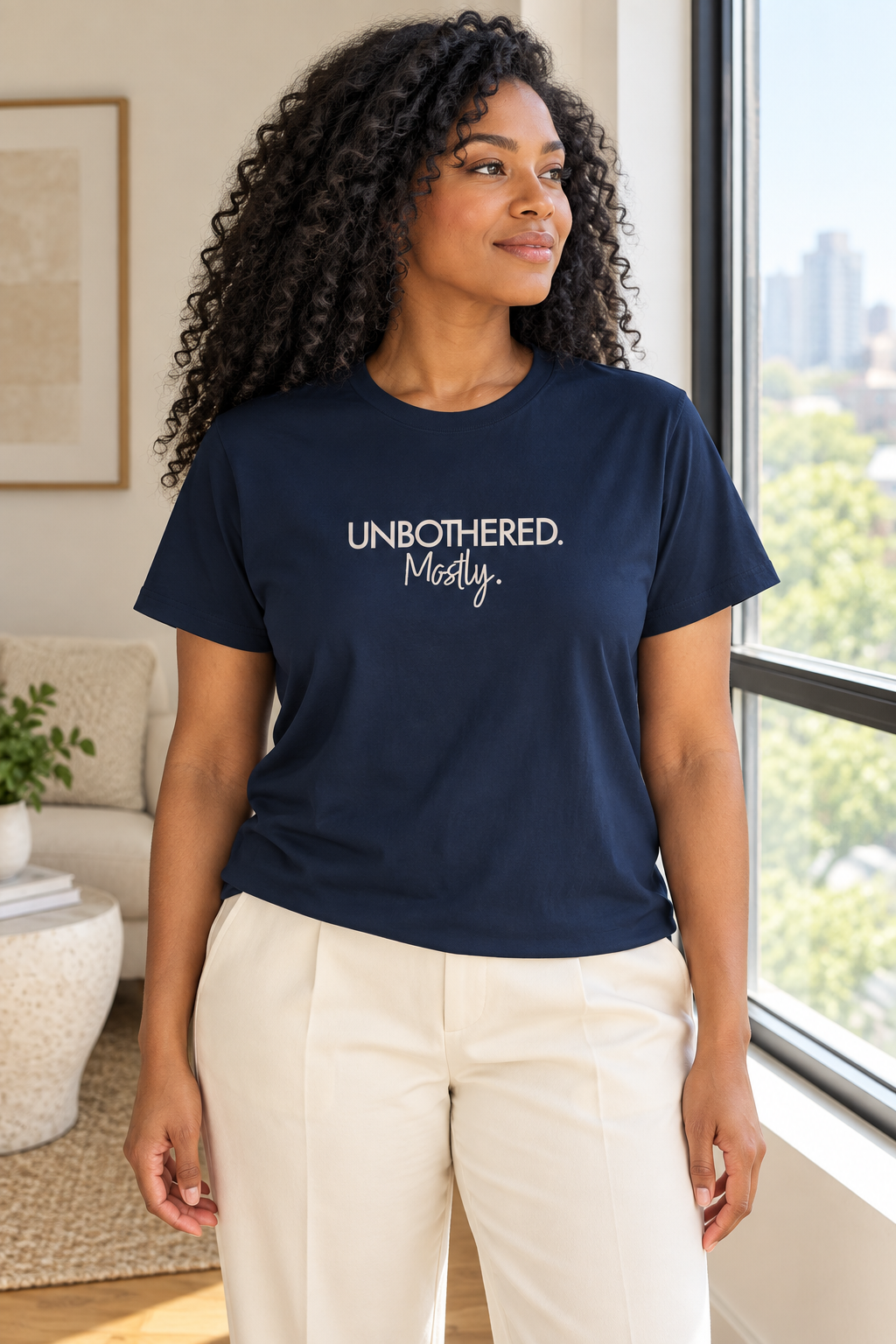 Funny Unbothered Shirt, Unbothered Mostly, Cotton Graphic Tee