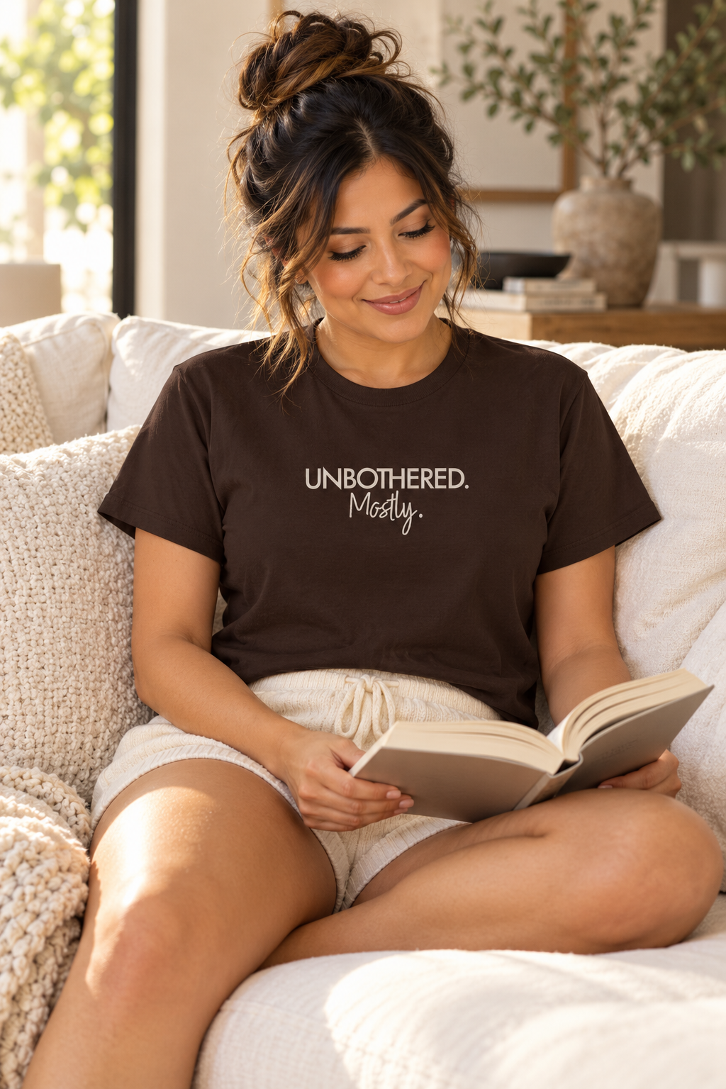 Funny Unbothered Shirt, Unbothered Mostly, Cotton Graphic Tee
