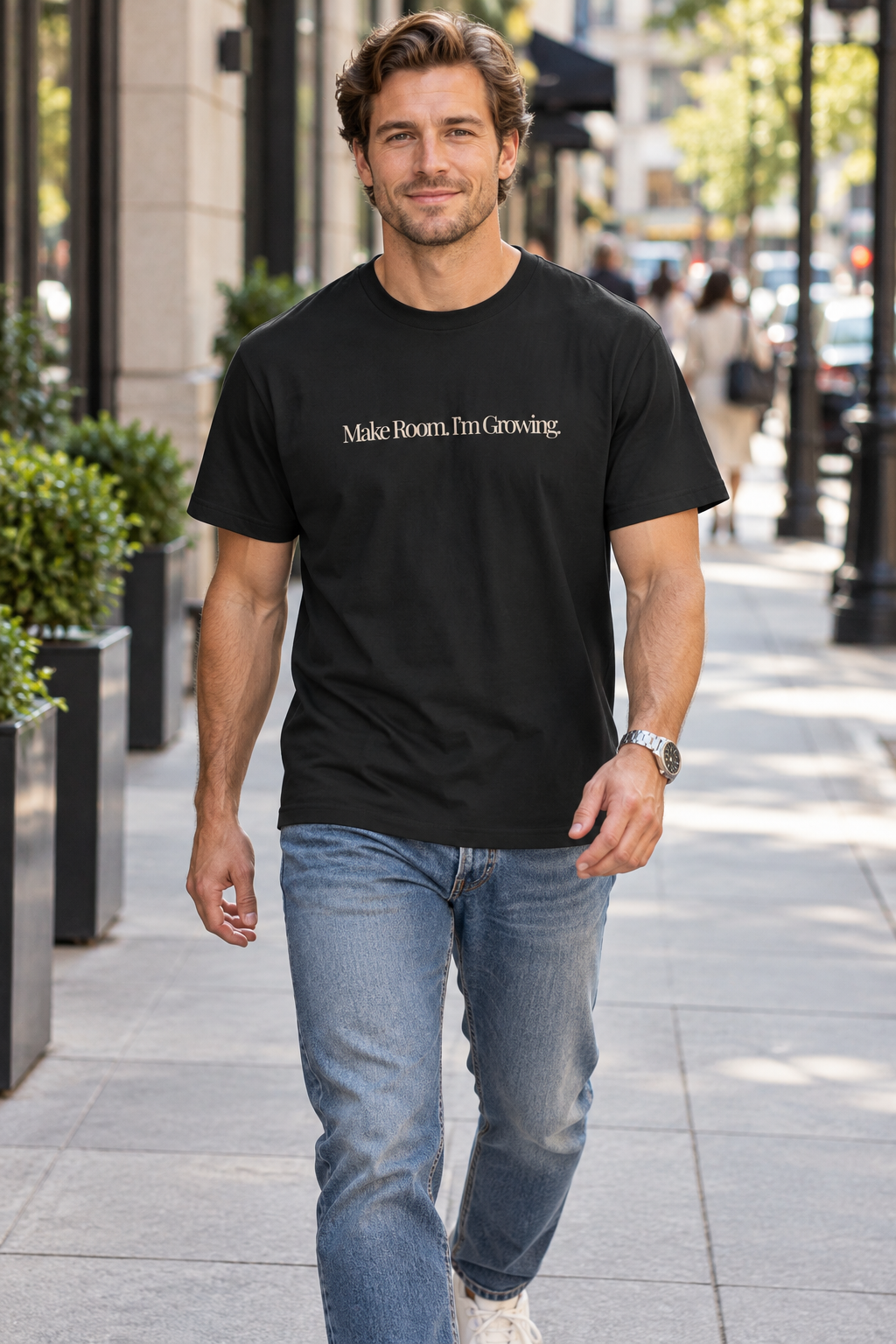 Personal Growth Shirt, Make Room I'm Growing, Minimalist Unisex Cotton Tee