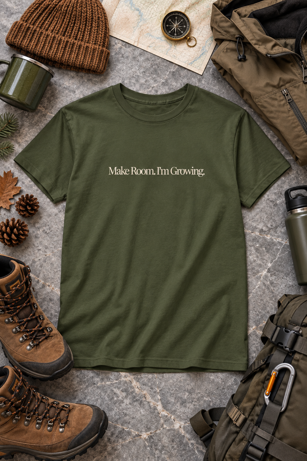 Personal Growth Shirt, Make Room I'm Growing, Minimalist Unisex Cotton Tee
