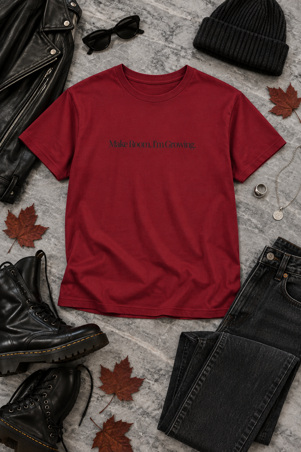 Personal Growth Shirt, Make Room I'm Growing, Minimalist Unisex Cotton Tee