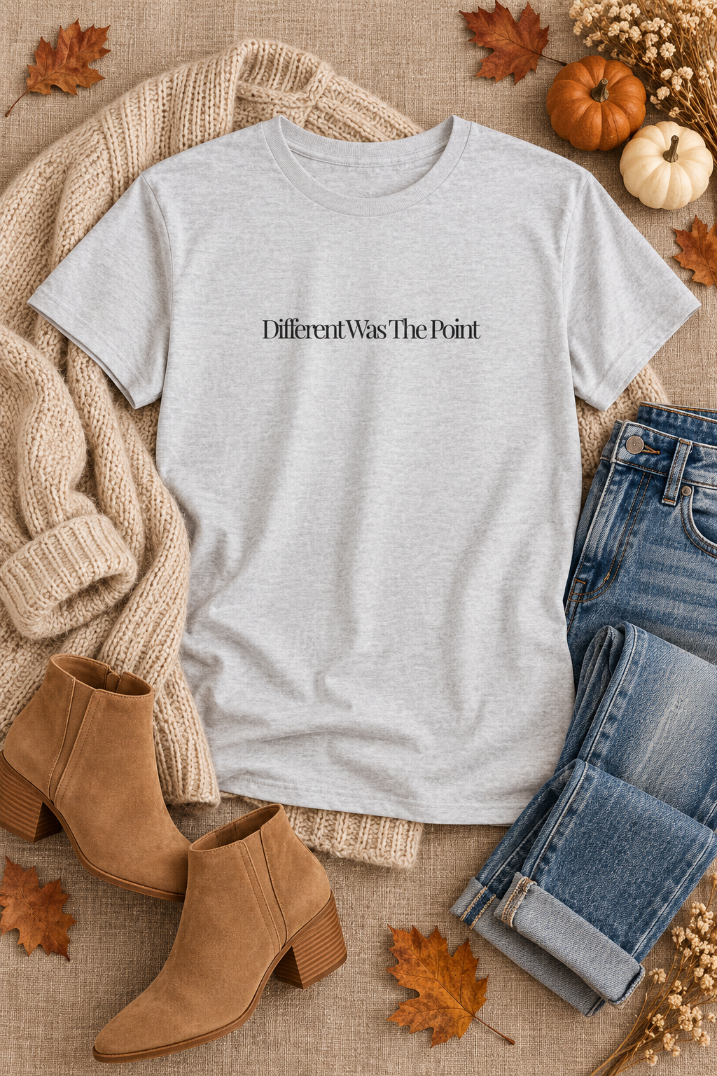 Individuality Shirt, Different Was the Point, Minimalist Unisex Cotton Tee