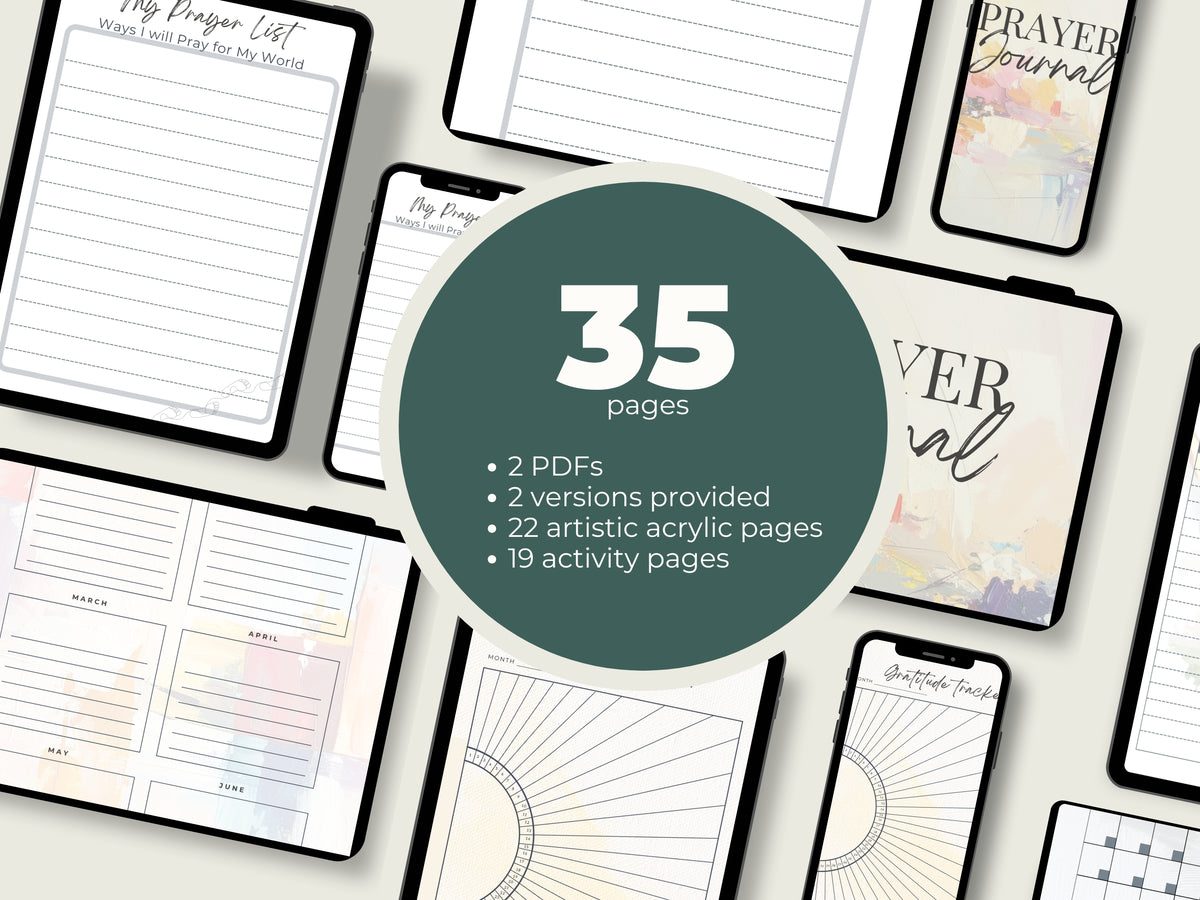 Prayer Journal PDF | 35-Page Artistic Faith Journal