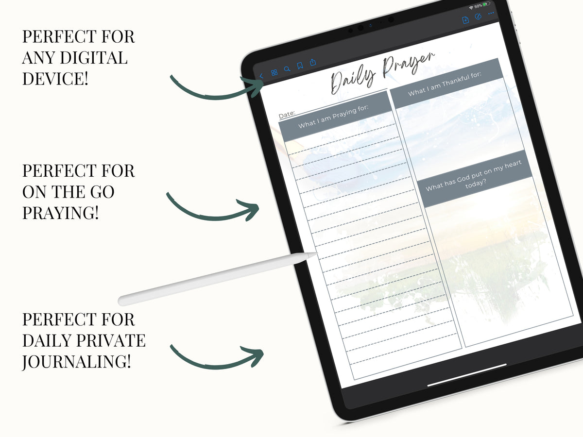 Prayer Journal PDF | 35-Page Artistic Faith Journal
