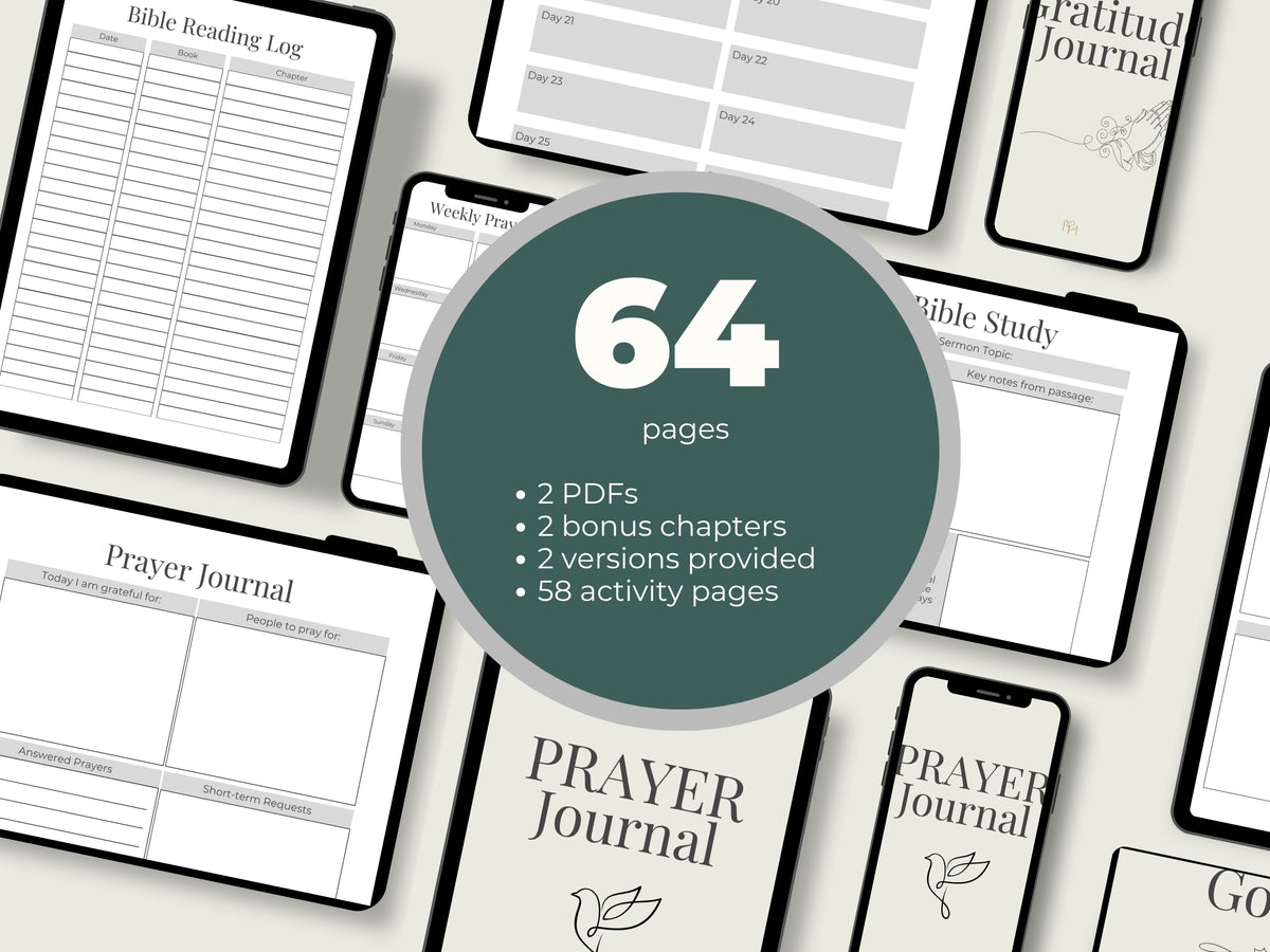 Christian Prayer Journal Bundle PDF | Bible Study Planner