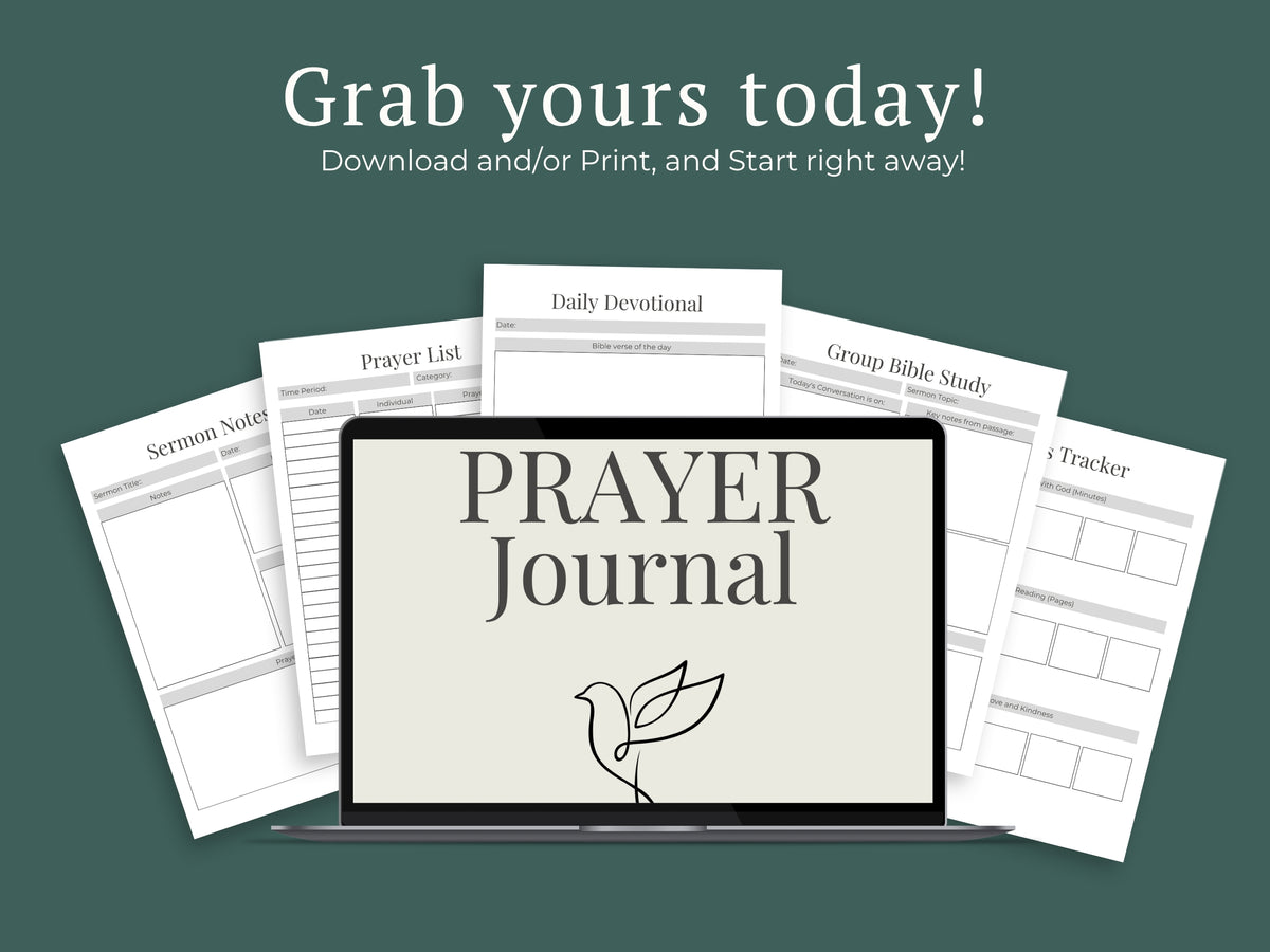 Christian Prayer Journal Bundle PDF | Bible Study Planner
