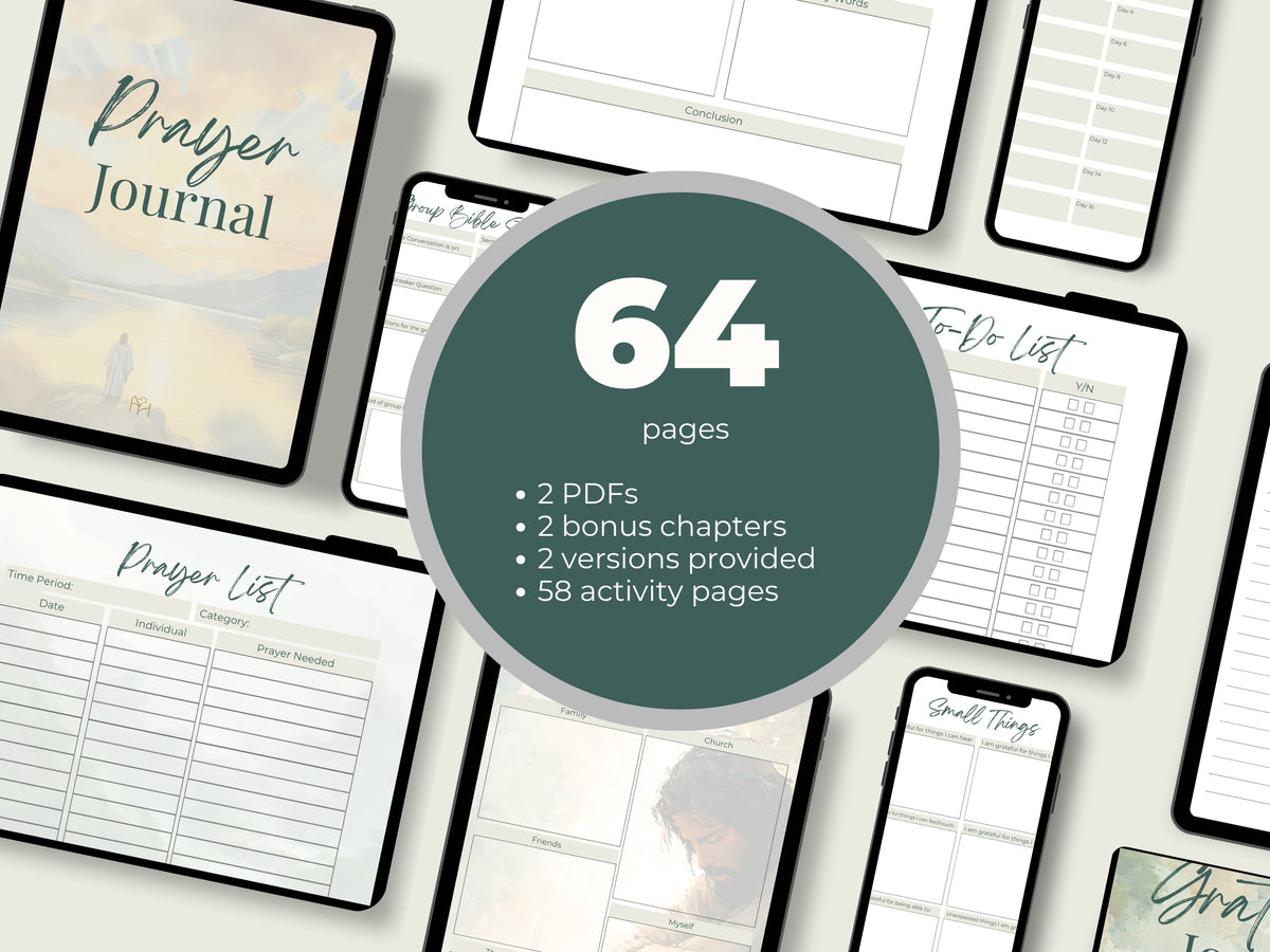 Artistic Christian Prayer Journal Bundle | Bible Study PDF