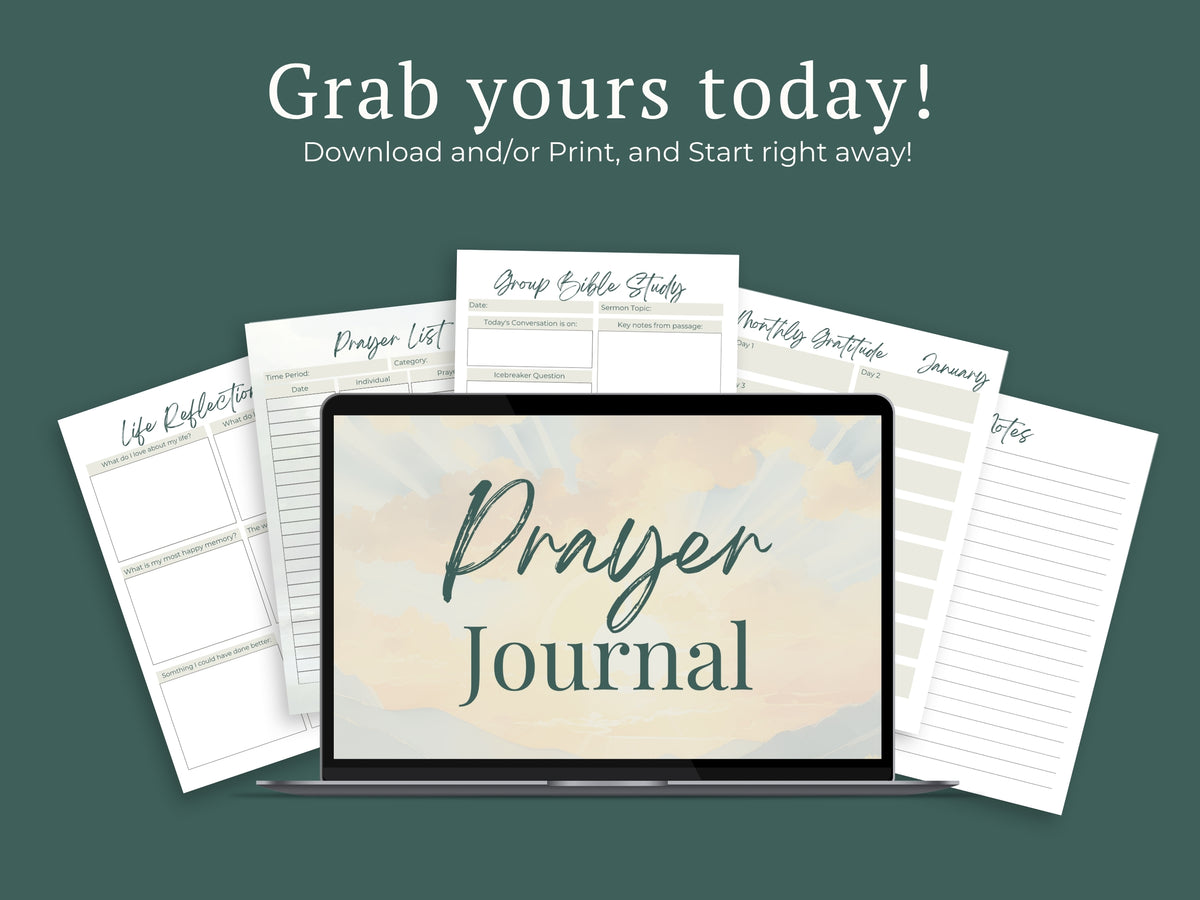 Artistic Christian Prayer Journal Bundle | Bible Study PDF