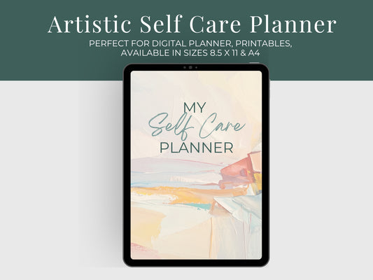 Artistic Self Care Planner PDF | Wellness & Mood Tracker