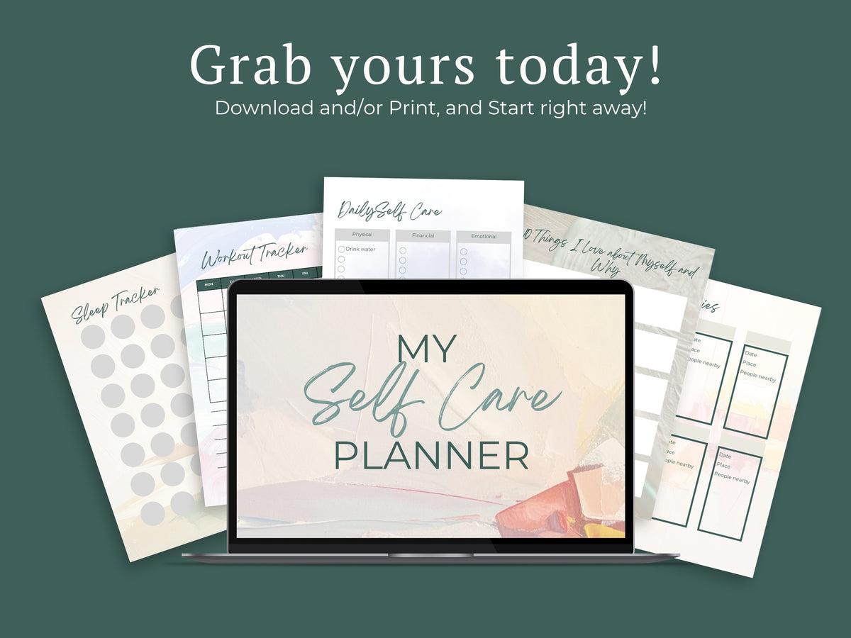 Artistic Self Care Planner PDF | Wellness & Mood Tracker