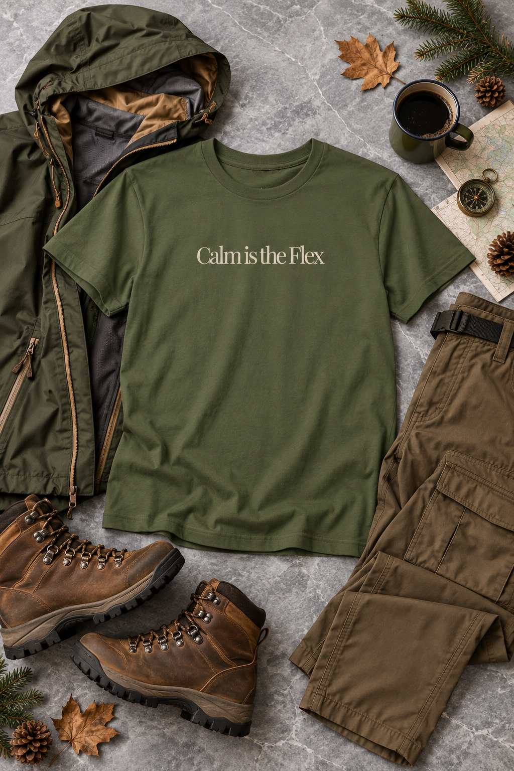 Calm Quote Shirt, Calm Is the Flex, Minimalist Unisex Cotton Tee