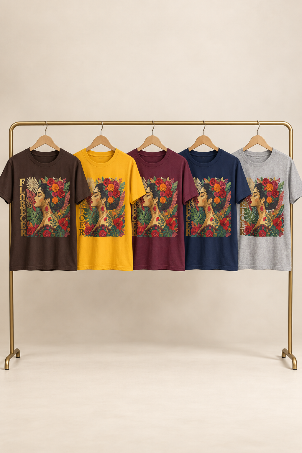 Florecer Graphic Tee: Floral Latina Portrait
