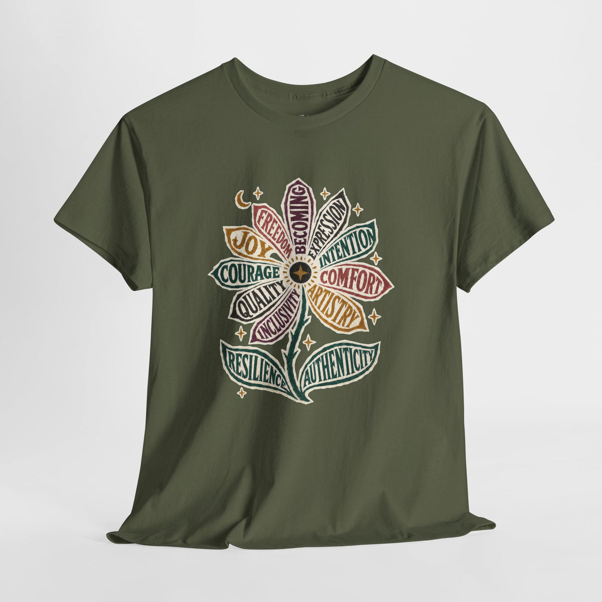 Personal Growth Shirt: Values Flower Graphic Tee