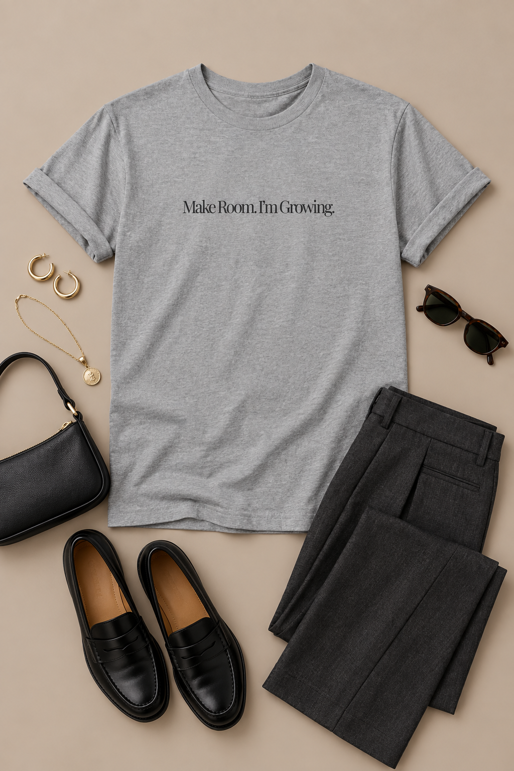 Personal Growth Shirt, Make Room I'm Growing, Minimalist Unisex Cotton Tee