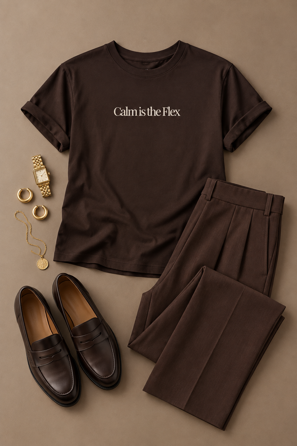 Calm Quote Shirt, Calm Is the Flex, Minimalist Unisex Cotton Tee