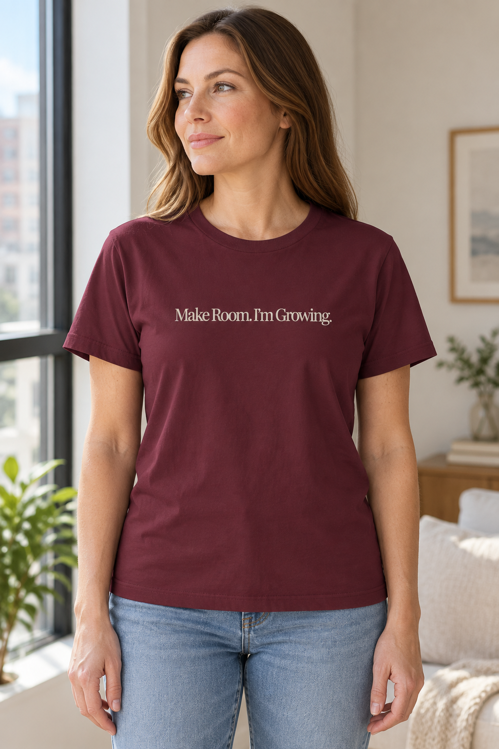Personal Growth Shirt, Make Room I'm Growing, Minimalist Unisex Cotton Tee