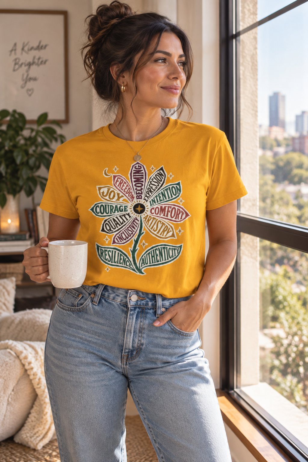 Personal Growth Shirt: Values Flower Graphic Tee