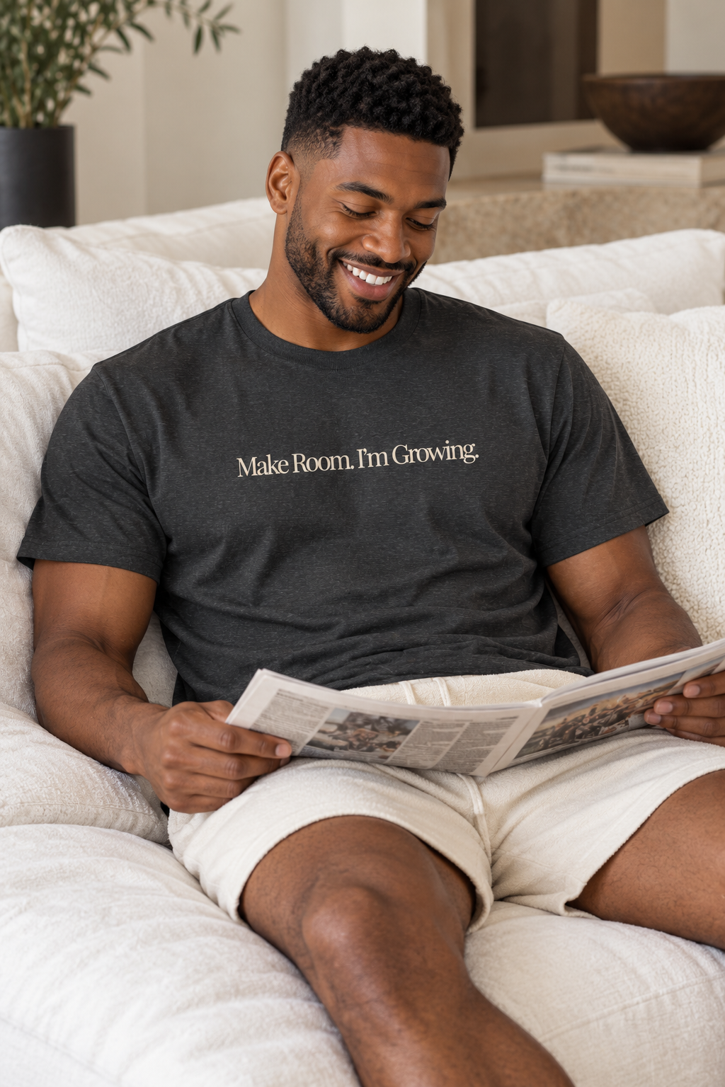 Personal Growth Shirt, Make Room I'm Growing, Minimalist Unisex Cotton Tee