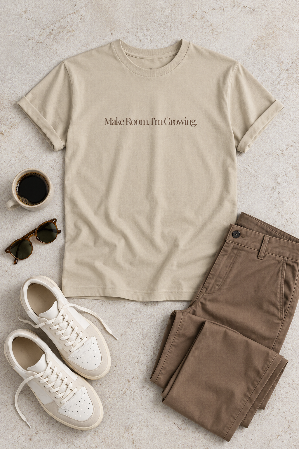 Personal Growth Shirt, Make Room I'm Growing, Minimalist Unisex Cotton Tee