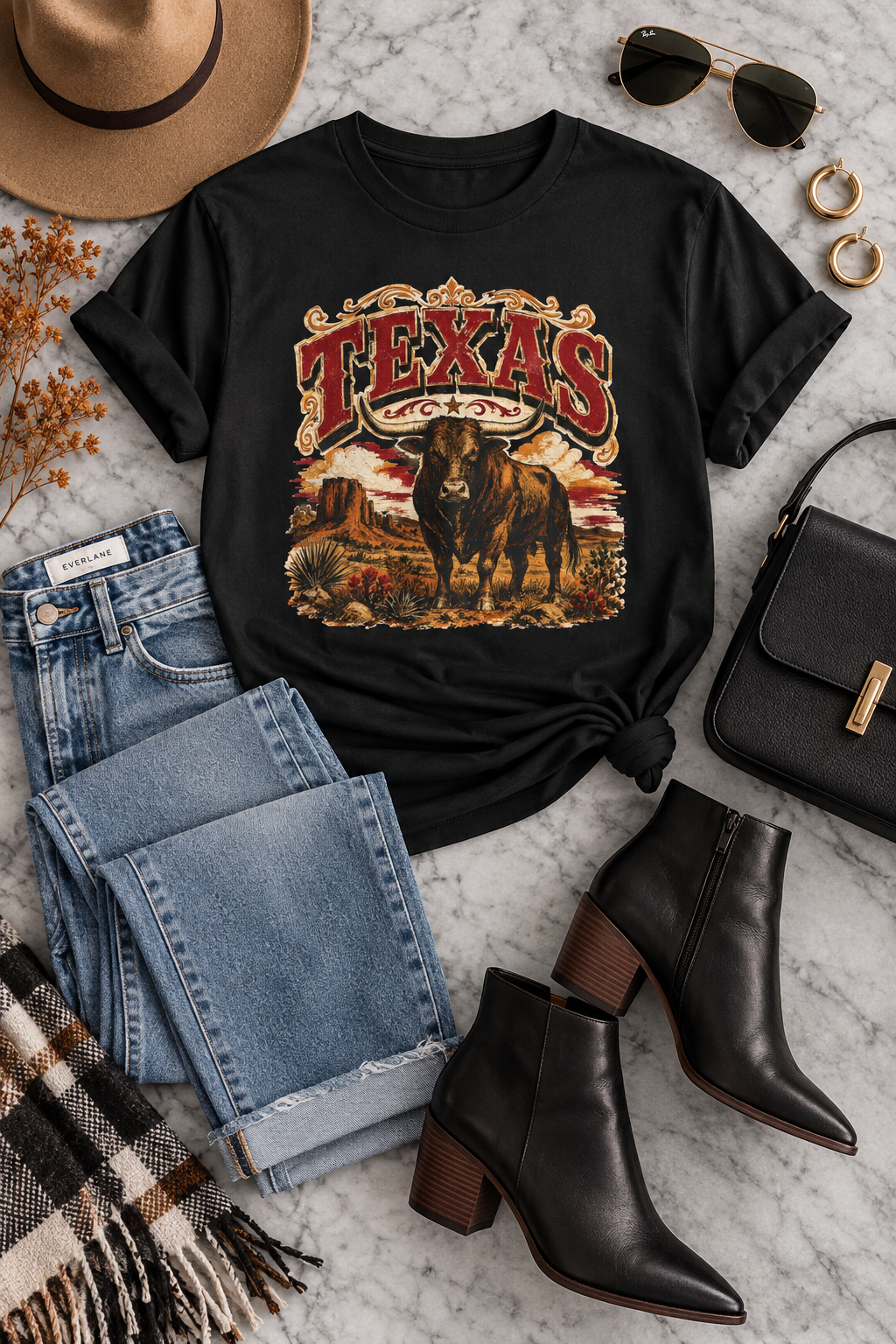 Texas Longhorn Shirt: Vintage Western Cattle Graphic Tee